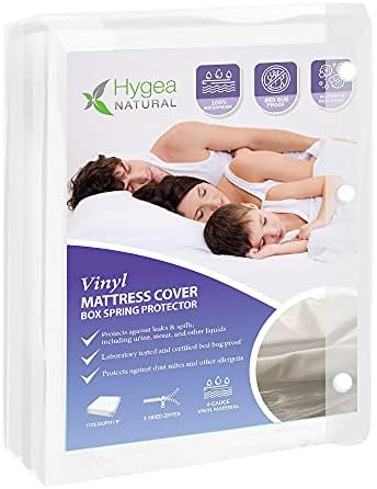 Hygea Natural 6 Gauge Vinyl Mattress Encasement for Bed Wetting Full XL