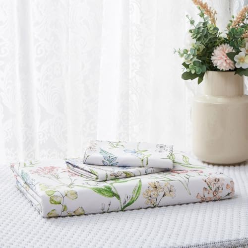 Jolusere Botanical Floral Duvet Cover Queen Set 3Pcs