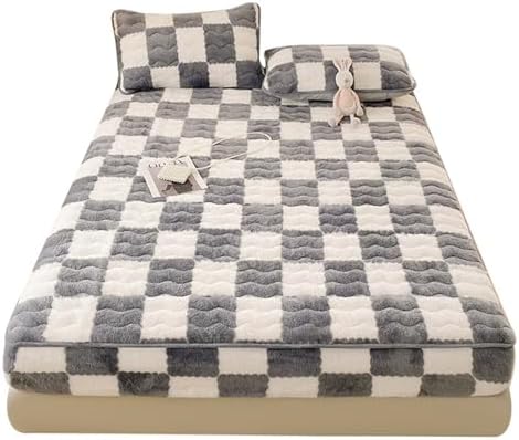 Velvet Mattress Protector Thick Warm Plush Cover 180x200cm King Size