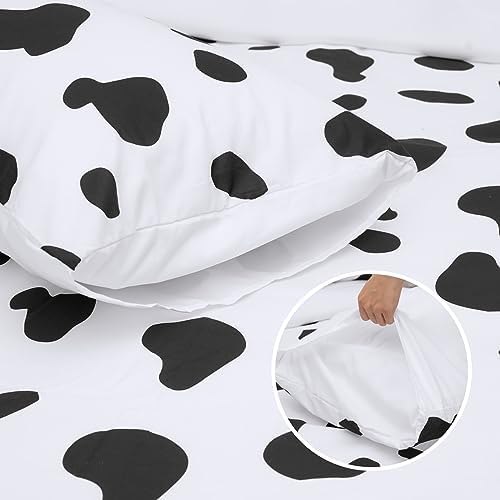 Vicimi Cow Print Duvet Cover Set Twin 3pcs