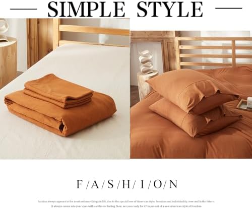 MKXI Pumpkin Twin Duvet Cover Set Zipper Closure