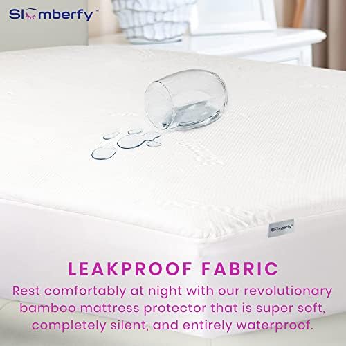 Slumberfy Waterproof Mattress Protector Bamboo Hypoallergenic Cover King Size 76x80