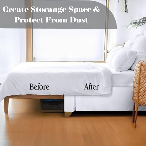 SCI 8 Inch Pleated Bedskirt - Twin Size White 1