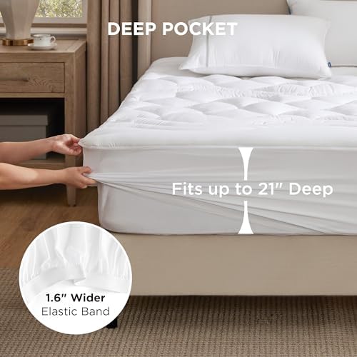 Bedsure Mattress Topper Full Waterproof with Deep Pocket