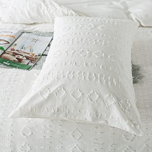 Brandream Boho White Tufted Duvet Cover Set