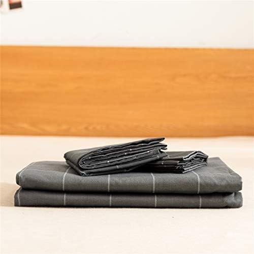 JELLYMONI 3pcs Plaid Duvet Cover Set Black with White Grid Pattern