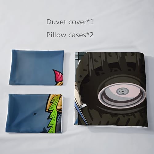 AILONEN 3D Monster Truck Duvet Set for Kids Boys