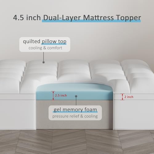 JOYRIDE SLEEP Dual Layer Mattress Topper for Hard Beds