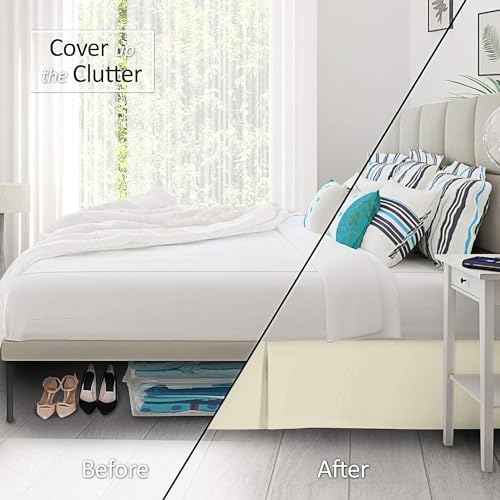 Cotton Delight Queen Bed Skirt 12 Drop Ivory Solid