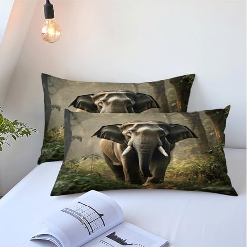 Elephant Duvet Cover Set King Size with 2 Pillowcases