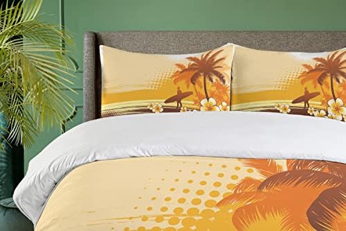 Ambesonne Surf Duvet Cover Set with 3 Piece Bedding