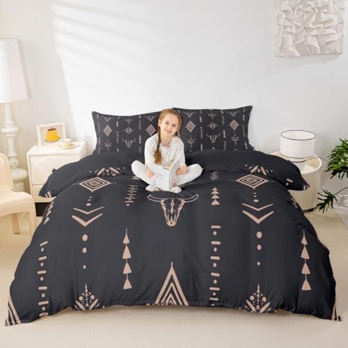 Bull Skull Duvet Cover Set King Size 1