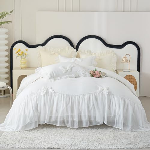 IHOUSTRIY Duvet Cover Twin Size Set with Bowtie and Zipper