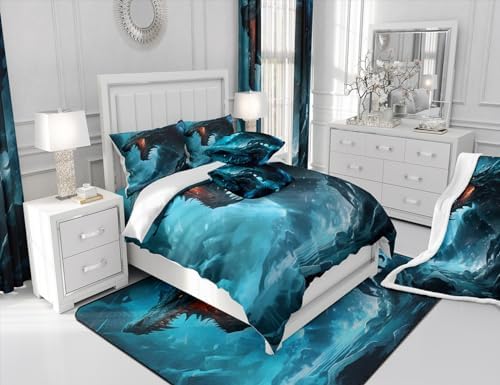 Feelyou Monster Duvet Cover Set - 3D Animal Print for Kids