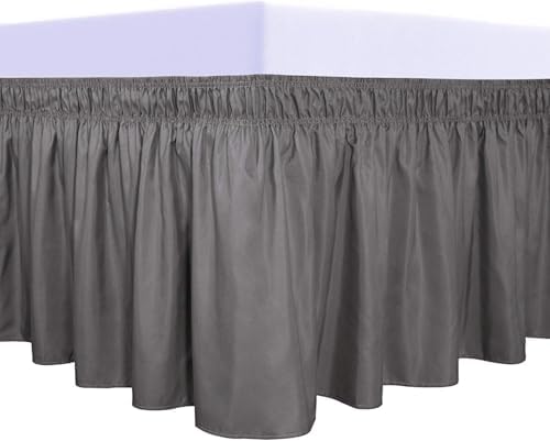 800 Thread Count Egyptian Cotton Bed Skirts with Drop Wrap Around Elastic Ruffles