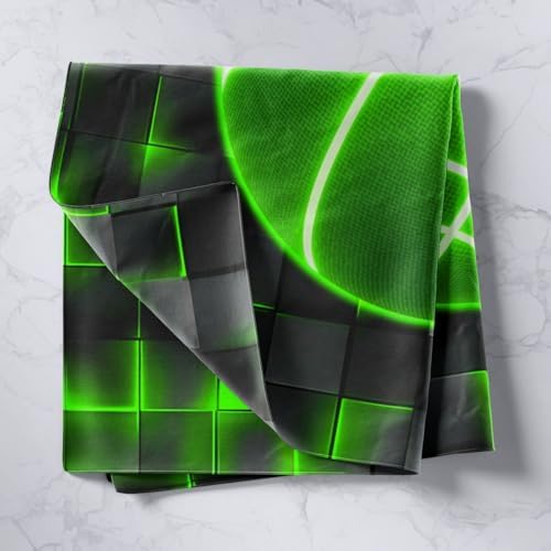 Feelyou King Size Duvet Cover Set Green Black Geometric