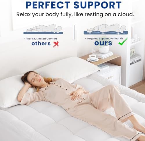 MEROUS Full Mattress Topper Cooling Plush 8-21 Inch Deep Pocket