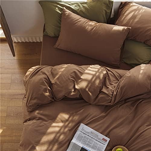 Omelas Brown Duvet Cover Set Twin Size 66x90in