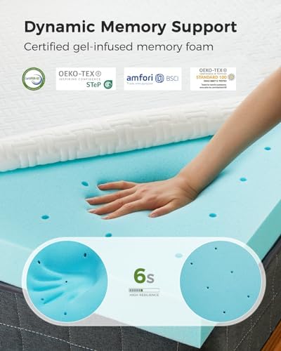 PERLECARE 2 Inch Cooling Memory Foam Mattress Toppers