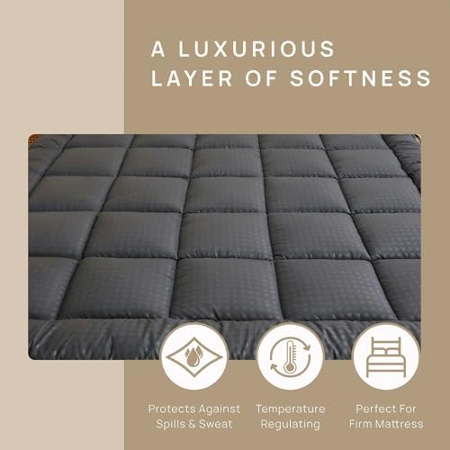 FISHDRU Quilted Fitted Mattress Pad Twin Size