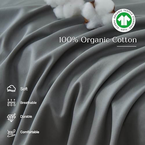 SimpleOpulence Organic Cotton Duvet Cover Set with Ruffles 3Pcs
