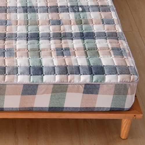 FCLDESHOP Fitted Mattress Pad Cover with Quilted Design