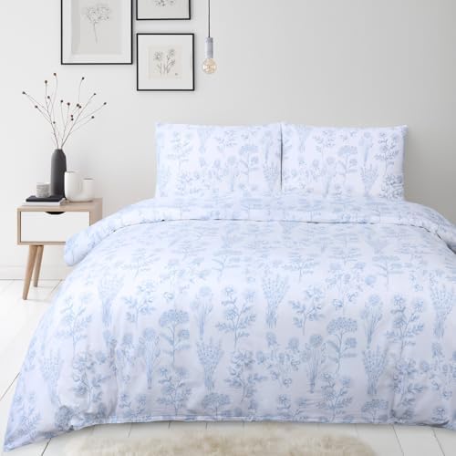 YINFUNG Blue Floral Duvet Cover Set King