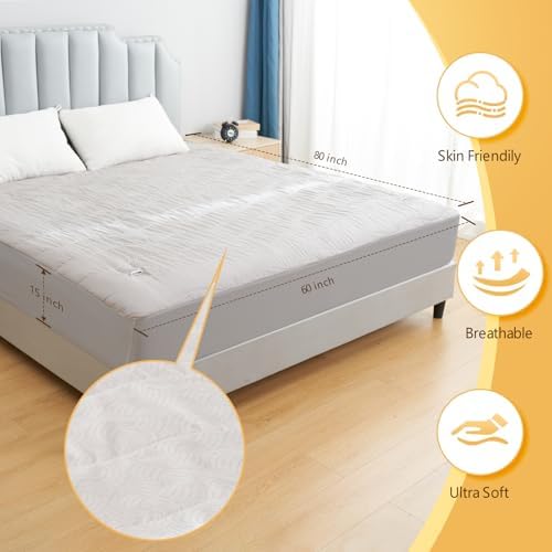 Electric Mattress Pad Queen Size 60x80 Gray with 6 Heat Levels