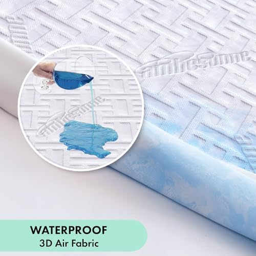 Ambesonne Fitted Mattress Protector Twin 75x39 Water Resistant Noiseless