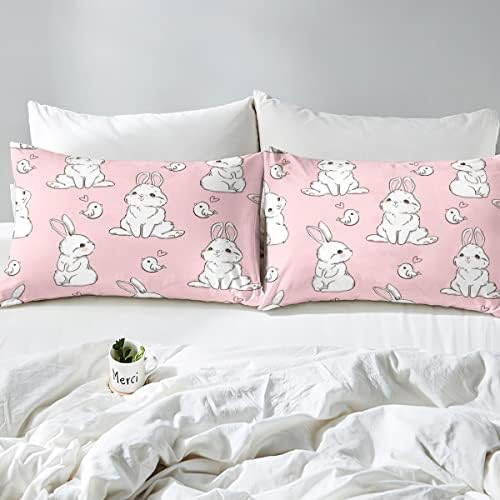 Feelyou Kids Rabbit Bedding Set Twin Size 2Pcs