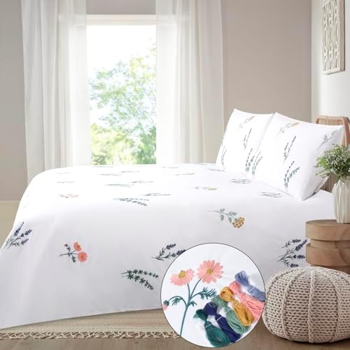 YINFUNG Floral Duvet Cover Set Queen Size 90x90