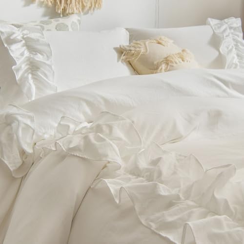 White Duvet Cover Set with Zipper and Pillowcase