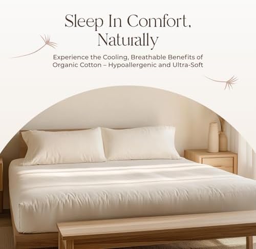 Organic Waterproof Mattress Protector Full Size with Triple Layer Protection
