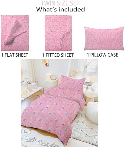Twin Sheet Set for Kids Cute and Durable 3 Piece