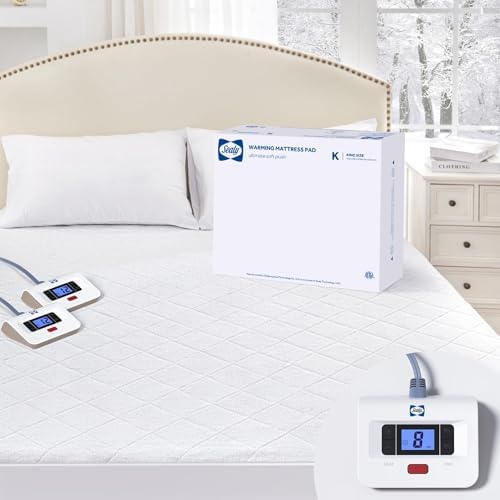 Sealy Heated Mattress Pad King Size with Plush Top