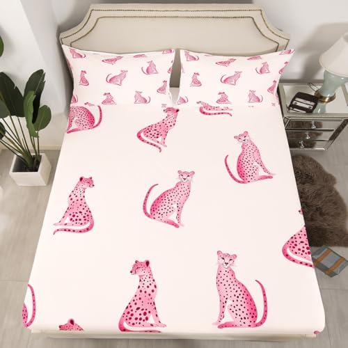 jejeloiu Cheetah Bedding Set Twin Size 1
