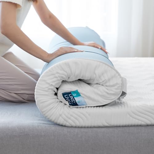 LINSY LIVING 3 Inch Firm Mattress Topper with Tencel Cover