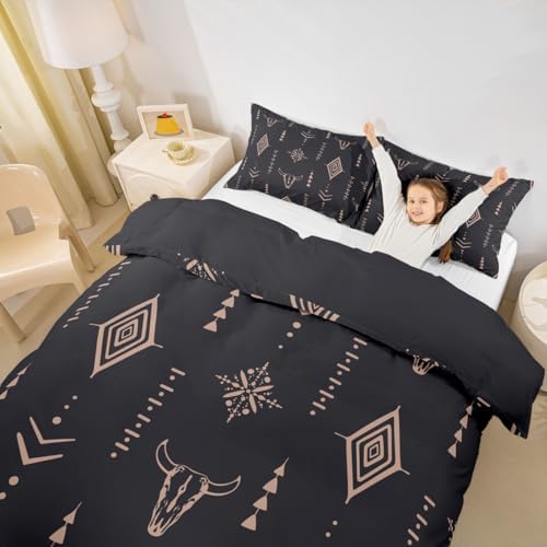 Bull Skull Duvet Cover Set King Size 1