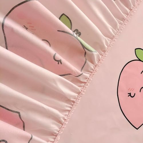 SDY 3PCS Pink Peach Print Sheet Set Twin Size