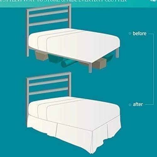 HIGH LANE BEDDING Queen Bed Skirt with 18 Drop Navy Blue