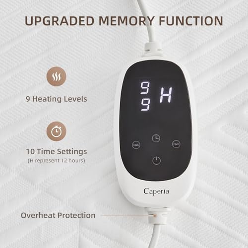 Caperia Multizone Heated Mattress Pad with 9 Heat Settings