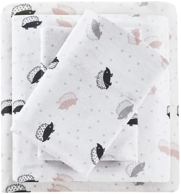 Intelligent Design Flannel Sheet Set with Cute Animal Stars Pattern