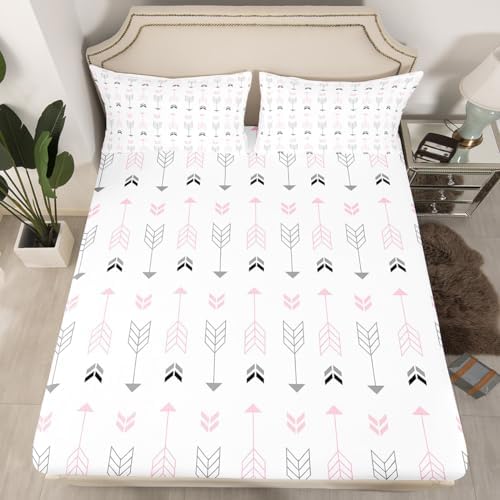 Feelyou Kids White Arrow Fitted Sheet Set Twin Size