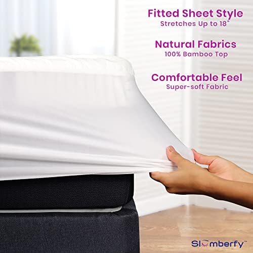 Slumberfy Waterproof Mattress Protector Bamboo Hypoallergenic Cover King Size 76x80