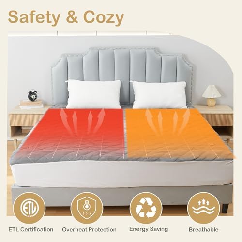 Eydna Electric Mattress Pad Queen Size 60x80 Auto Off Timer