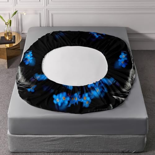 UEVBF Black Cat Fitted Sheet Set Twin Size