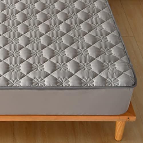 FCLDESHOP Fitted Mattress Pad Cover with Quilted Design