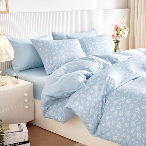 Wake In Cloud Coquette Duvet Cover Set Floral Queen Size