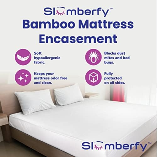 Slumberfy Twin XL Waterproof Bamboo Mattress Encasement