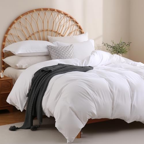 JSD White Duvet Cover Set Twin Size 2 Piece